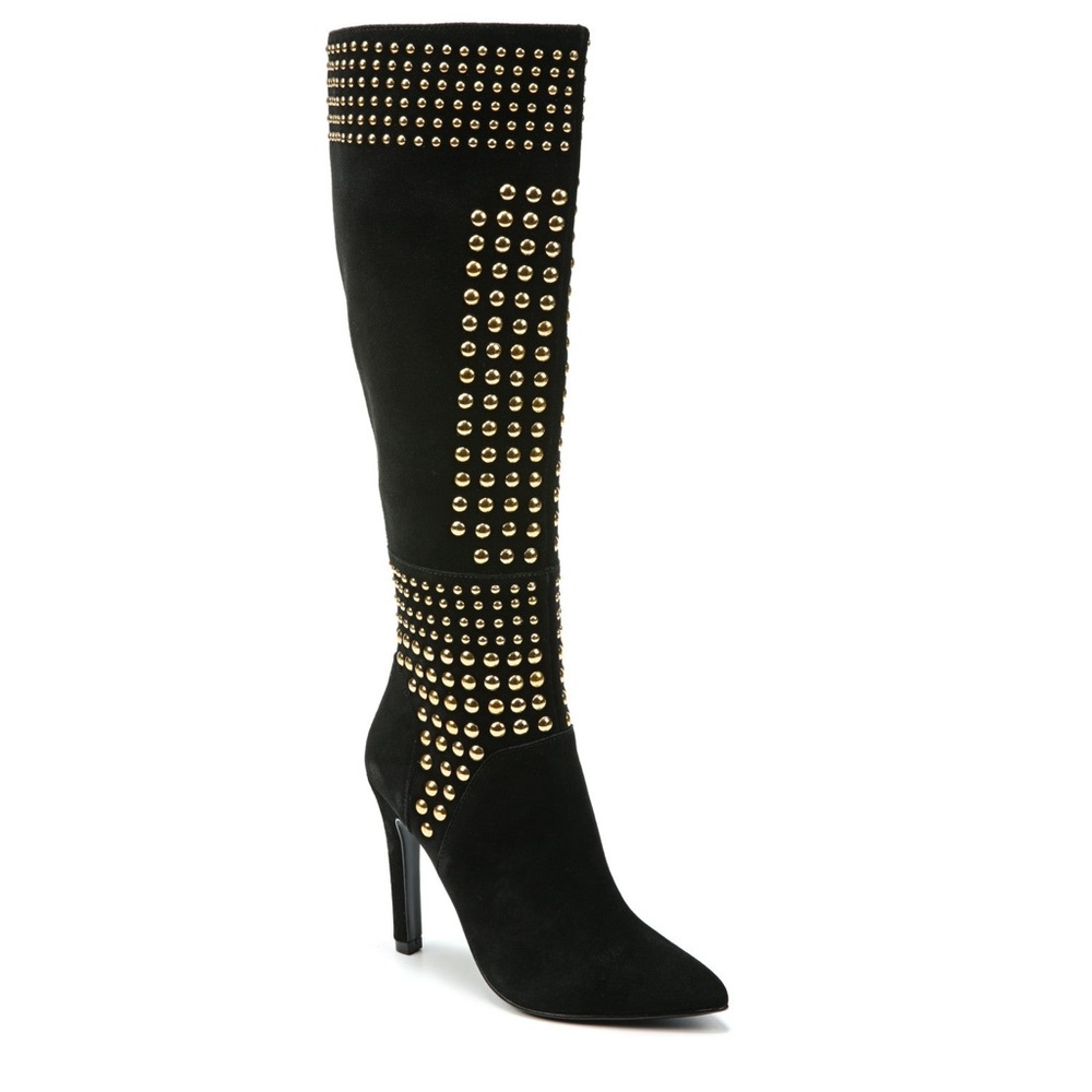 Tall Suede Studded Boots